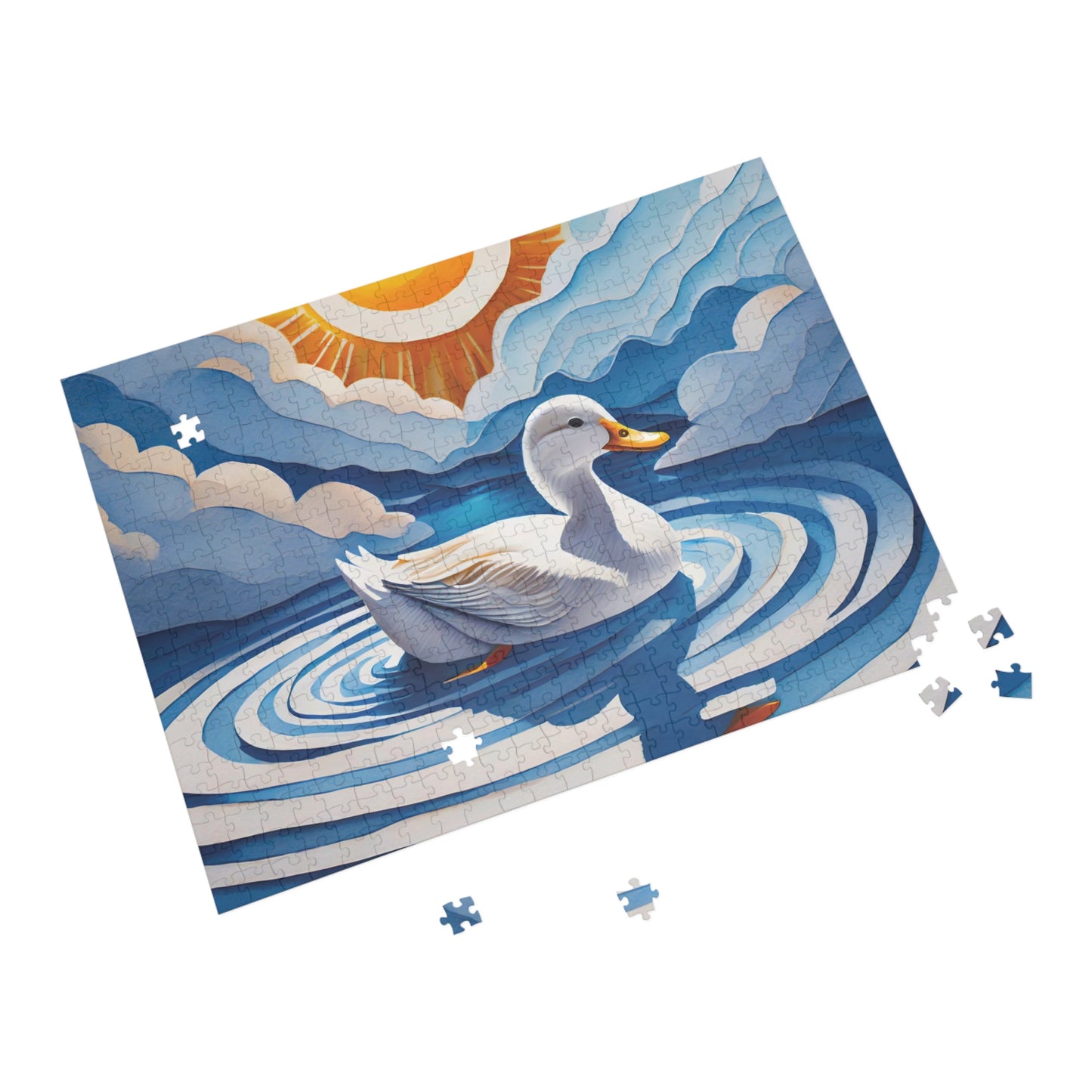 Duck in water with bright sun - Puzzle (500, 1000-Piece)