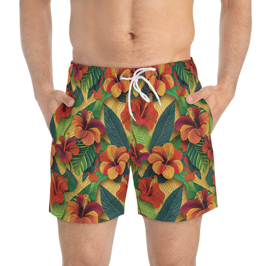 Hibiscus4 - Swim Trunks