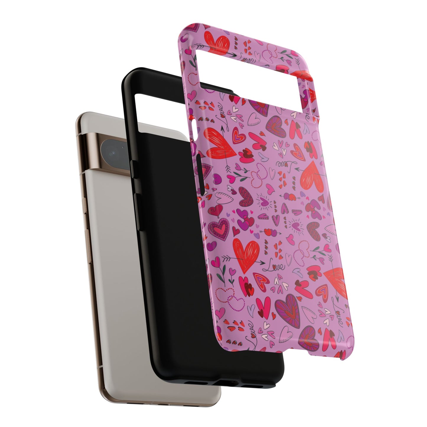 Heart Doodles - Fuschia Pink ff8eff - Tough Cases