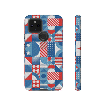 Red White and Blue Bold Pattern - BIG - Oil Paint Texture - Tough Cases