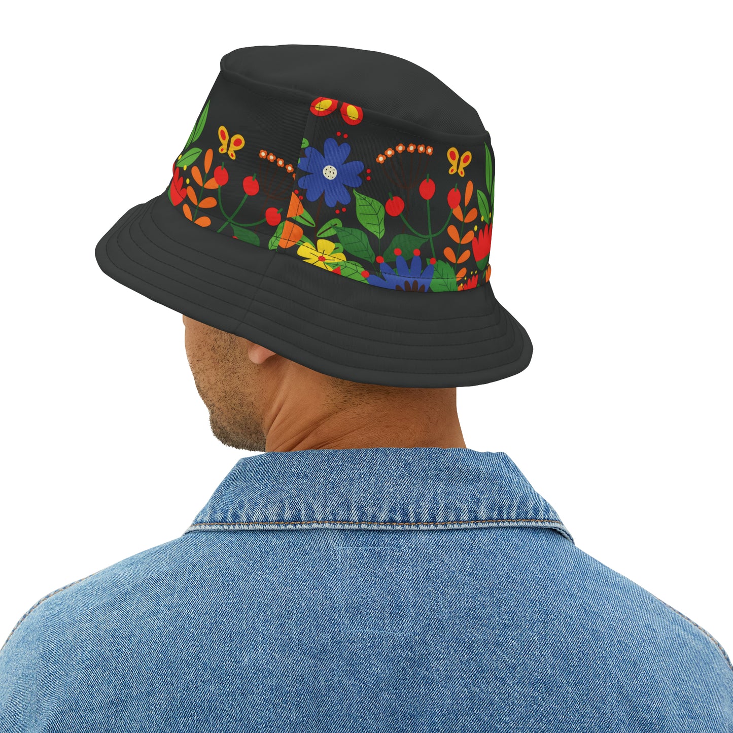 Bright Summer flowers - Black 000000 - Bucket Hat (AOP)