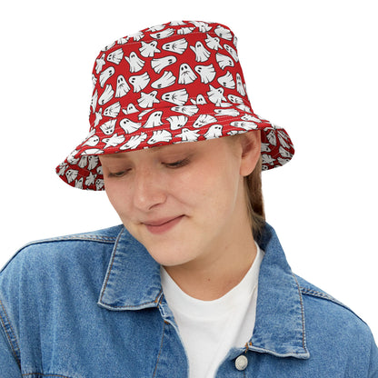 Boo - Ghosts - Halloween - Scarlet de0000 - Bucket Hat (AOP)