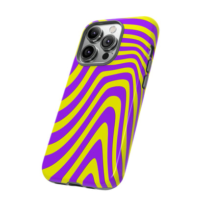 Retro wavy - yellow and purple - Tough Cases