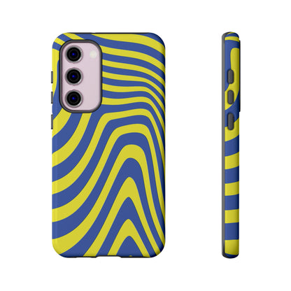 Retro wavy - yellow and blue - Tough Cases