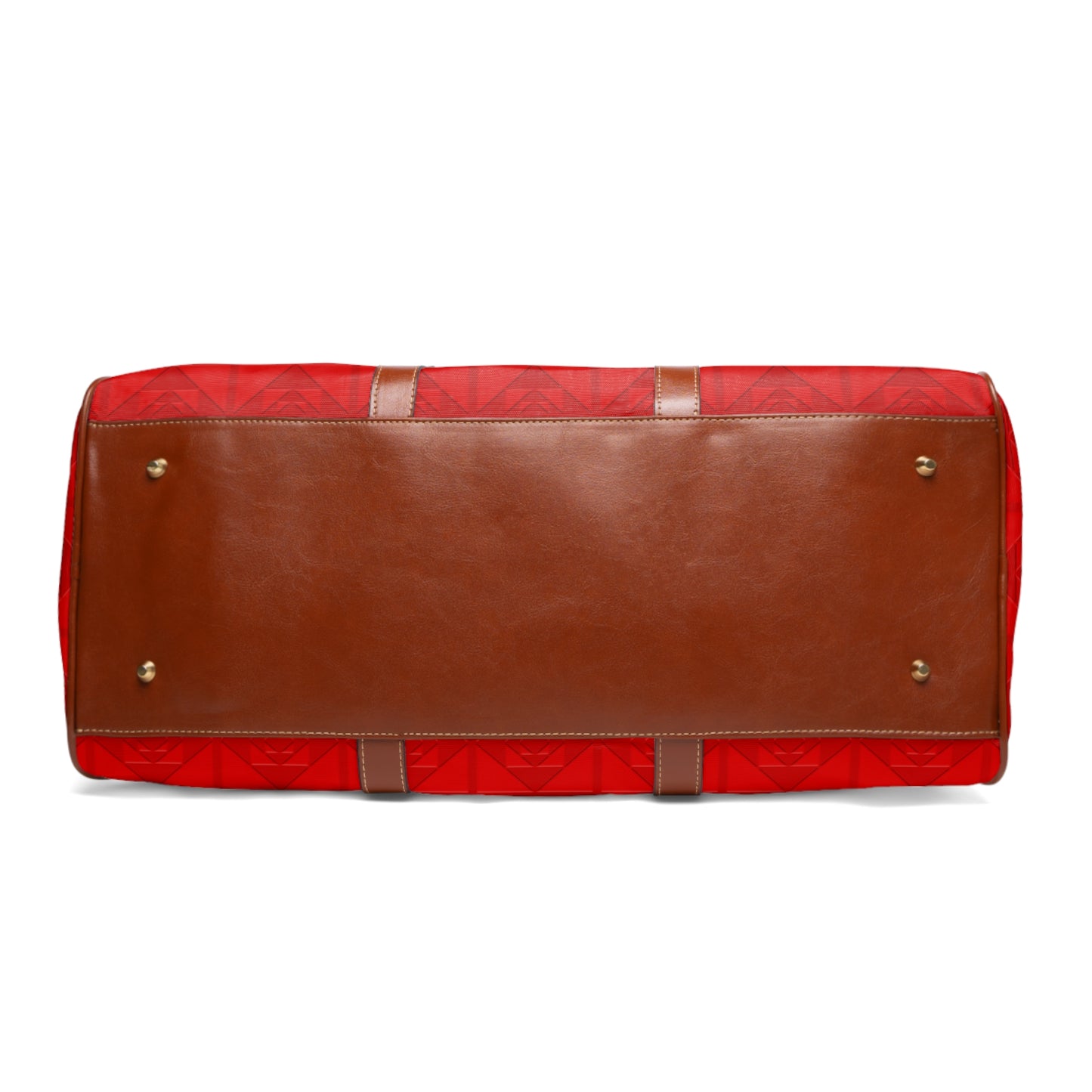 Embossed Geometric Pattern - Red - Waterproof Travel Bag