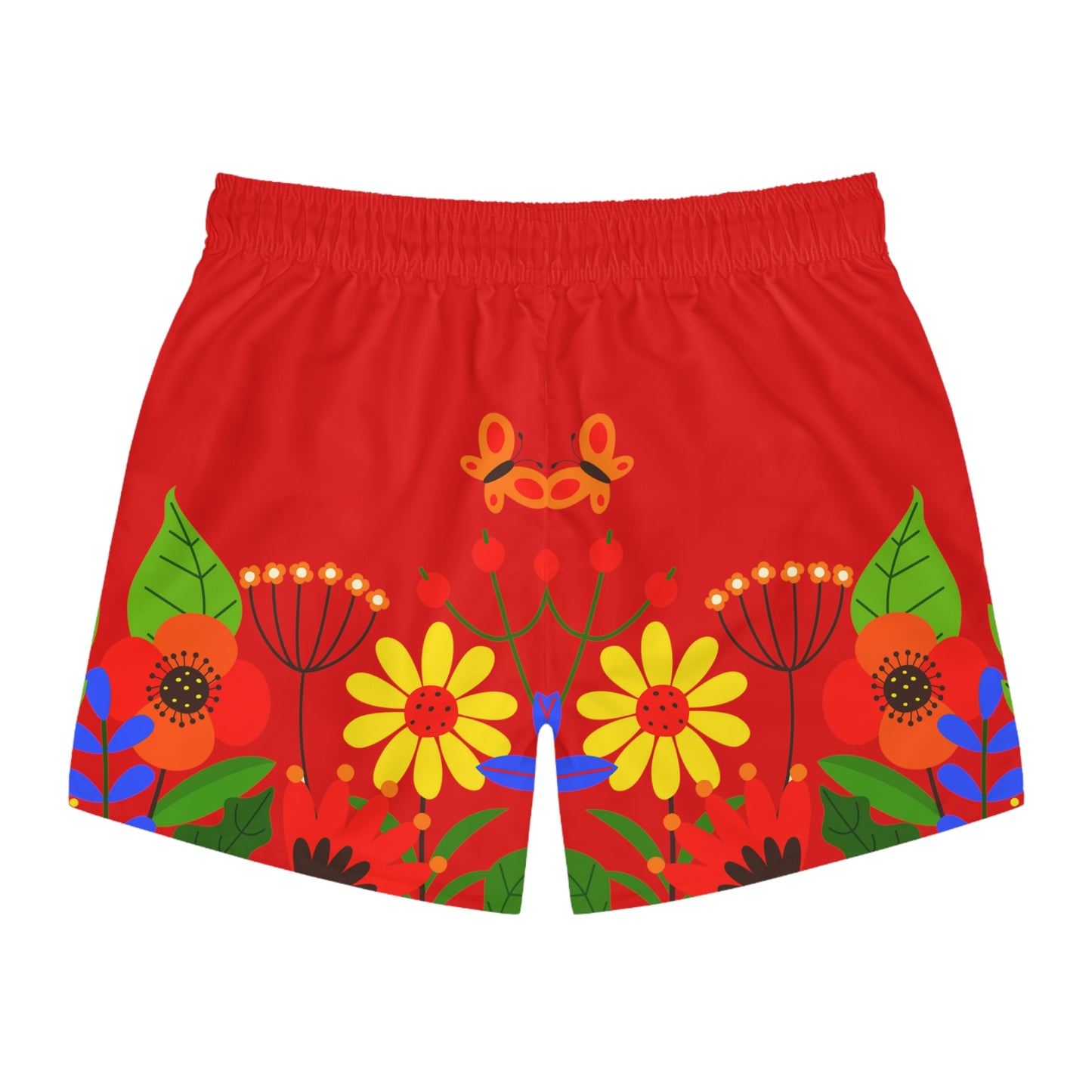 Bright Summer flowers - Scarlet de0000 - Swim Trunks