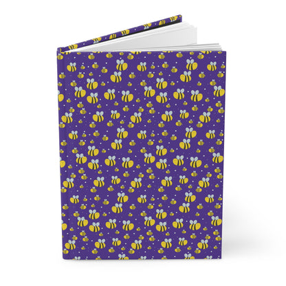 Lots of Bees - Purple Heart 5412AB - Hardcover Journal Matte