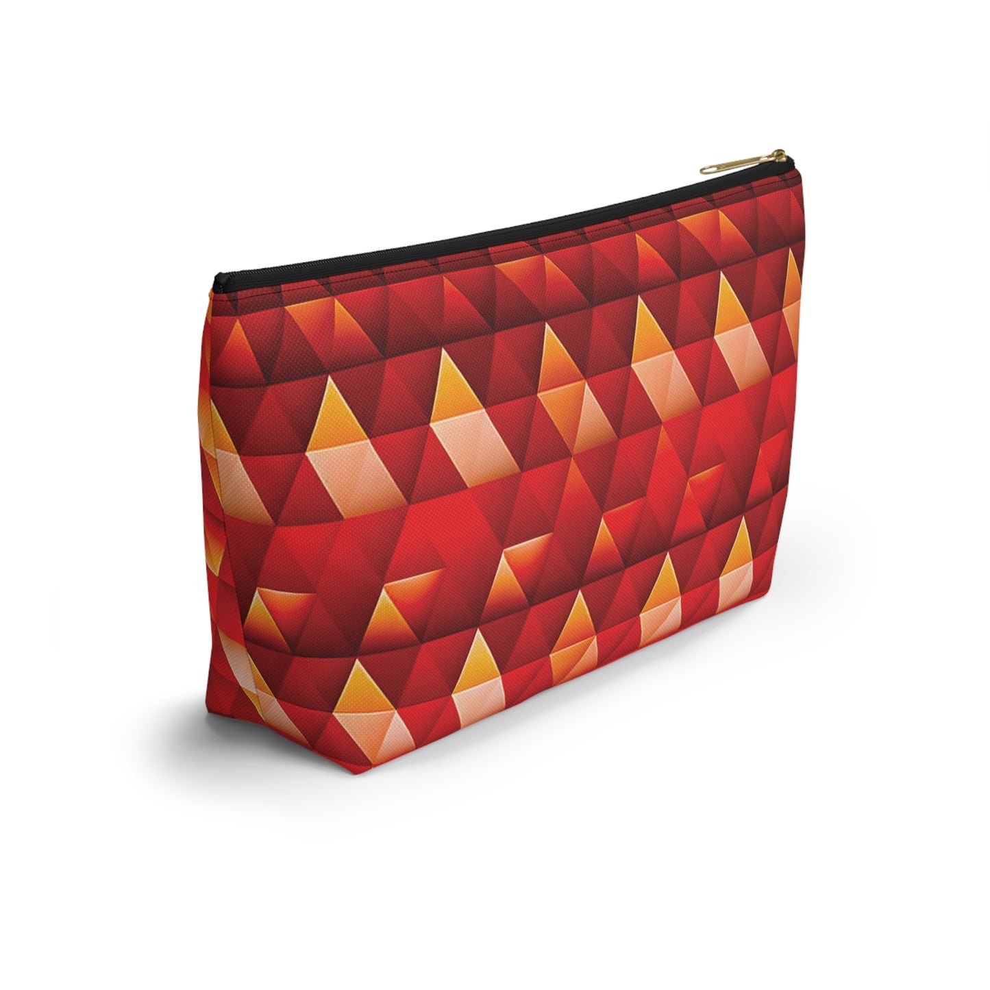 Geometric Flame - Red Triangles - Boston University Red d00000 - Accessory Pouch w T-bottom