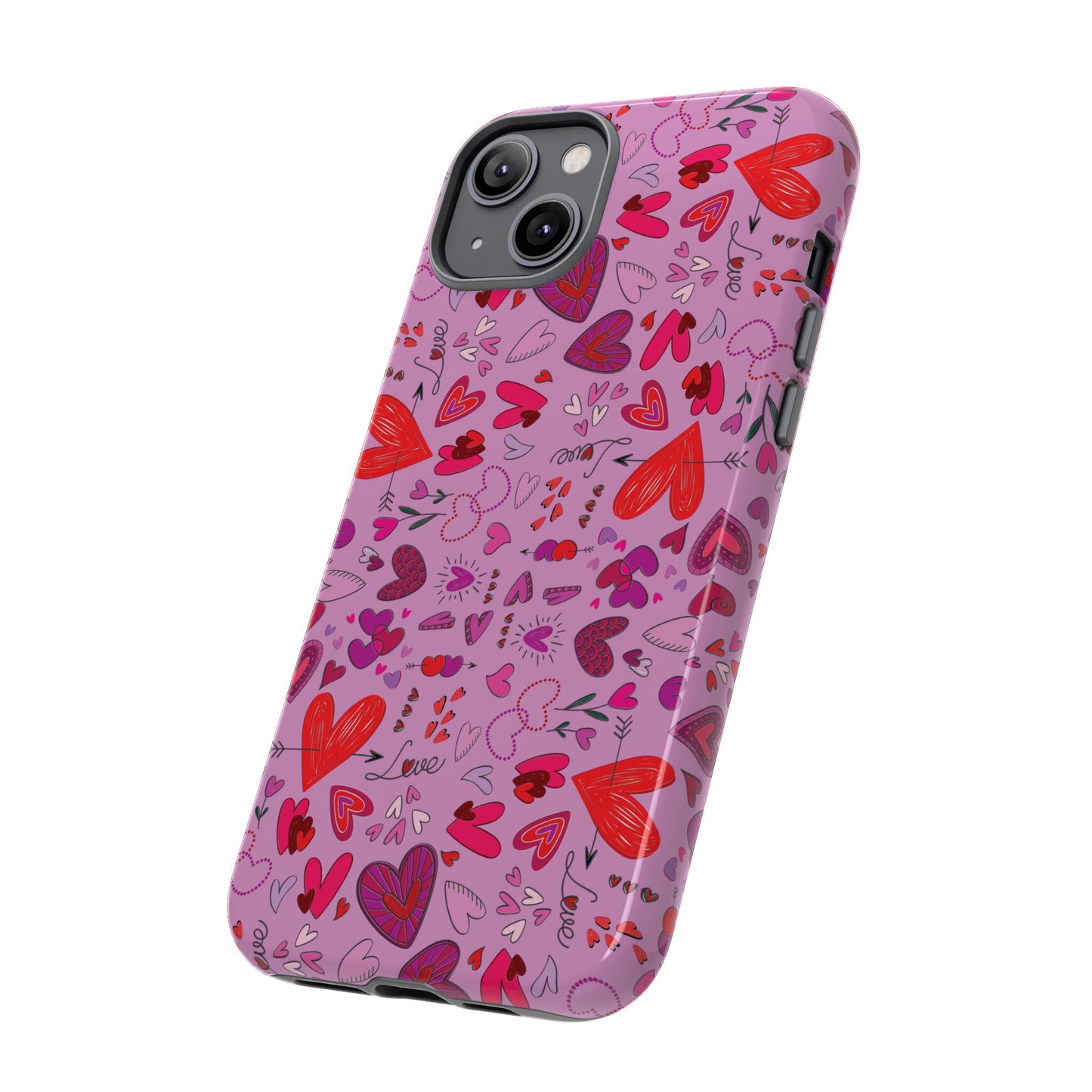 Heart Doodles - Fuschia Pink ff8eff - Tough Cases