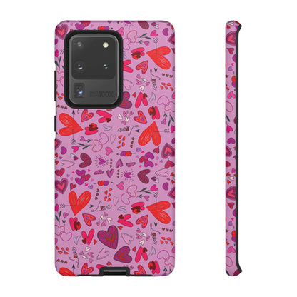 Heart Doodles - Fuschia Pink ff8eff - Tough Cases