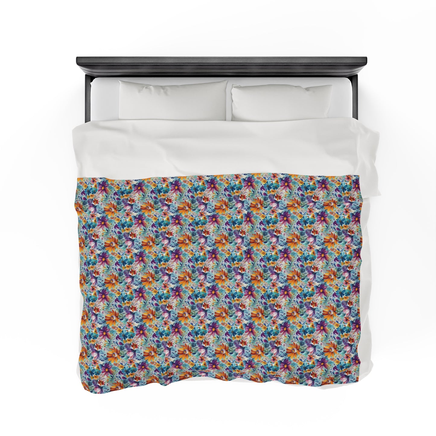 Wild Flowers - AI Generated - Velveteen Plush Blanket