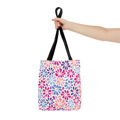 Bright Floral Print - White ffffff- Tote Bag