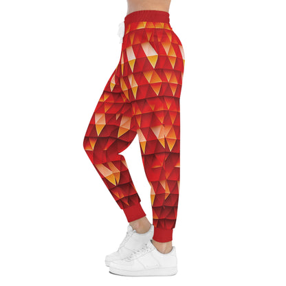 Geometric Flame - Red Triangles - Boston University Red d00000 - Athletic Joggers