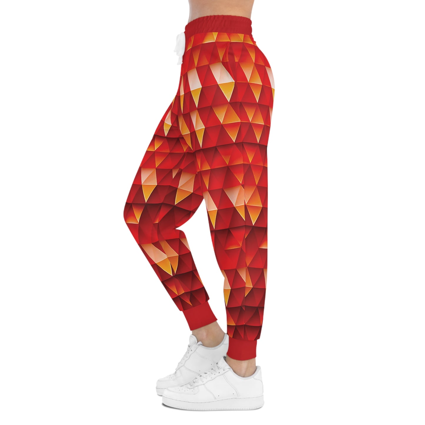 Geometric Flame - Red Triangles - Boston University Red d00000 - Athletic Joggers