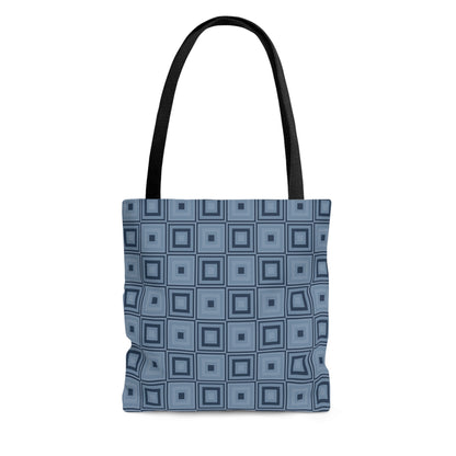 Charcoal - Weldon Blue Squares - Tote Bag