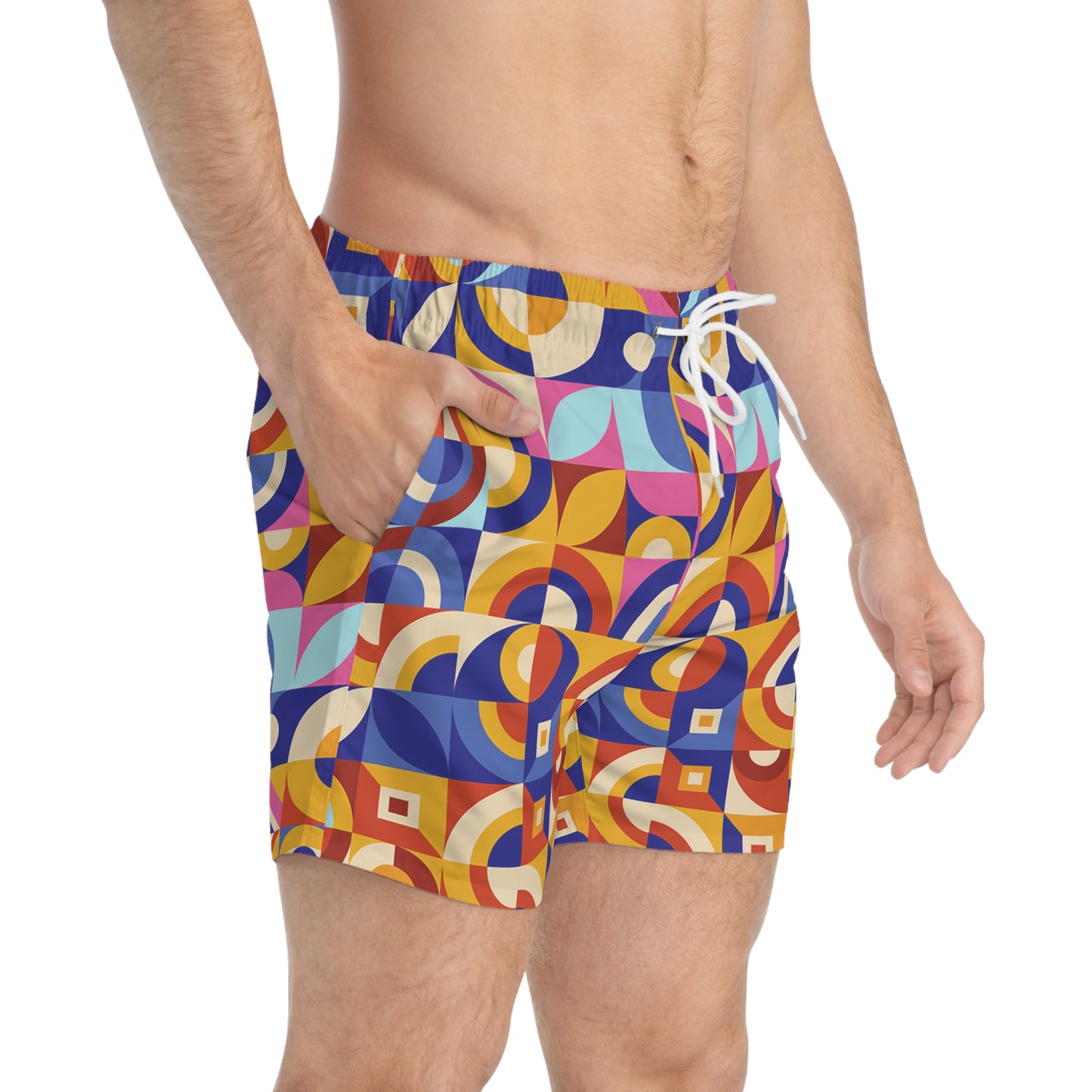 Bold Geometric Pattern - Swim Trunks