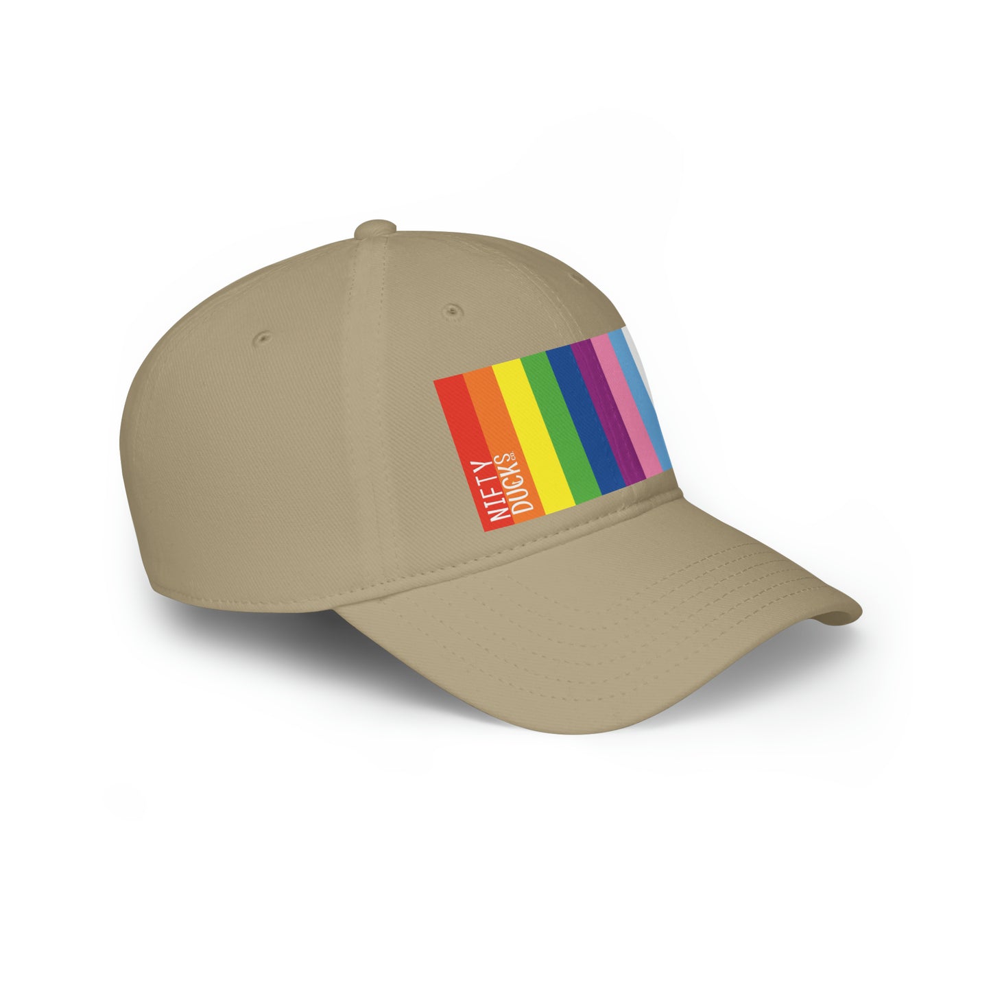 Nifty Ducks Co. Logo2 - Pride colors - Low Profile Baseball Cap