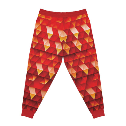 Geometric Flame - Red Triangles - Boston University Red d00000 - Athletic Joggers