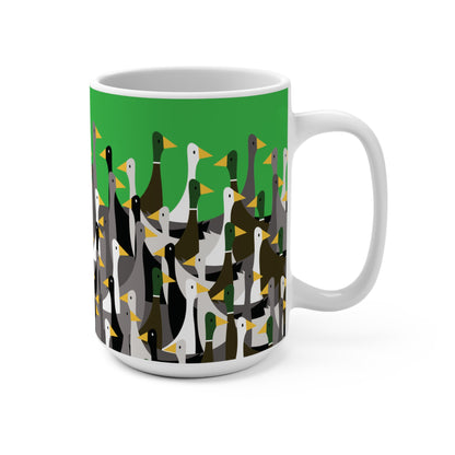 That is a LOT of ducks - Lime Green 21C12E - Mug 15oz