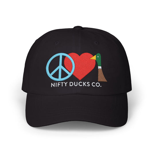 Peace Love and Ducks - Nifty Ducks Co - Classic Dad Cap