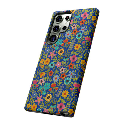 Playful Spring flowers - blue - Tough Cases