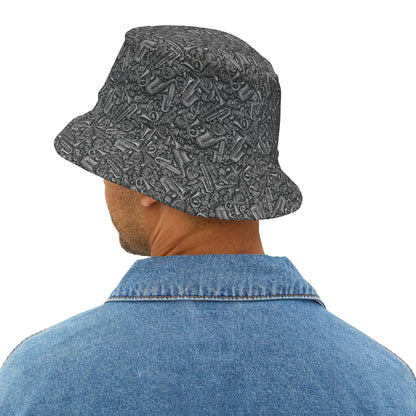 Band Camp - Gray - Black 000000 - Bucket Hat (AOP)