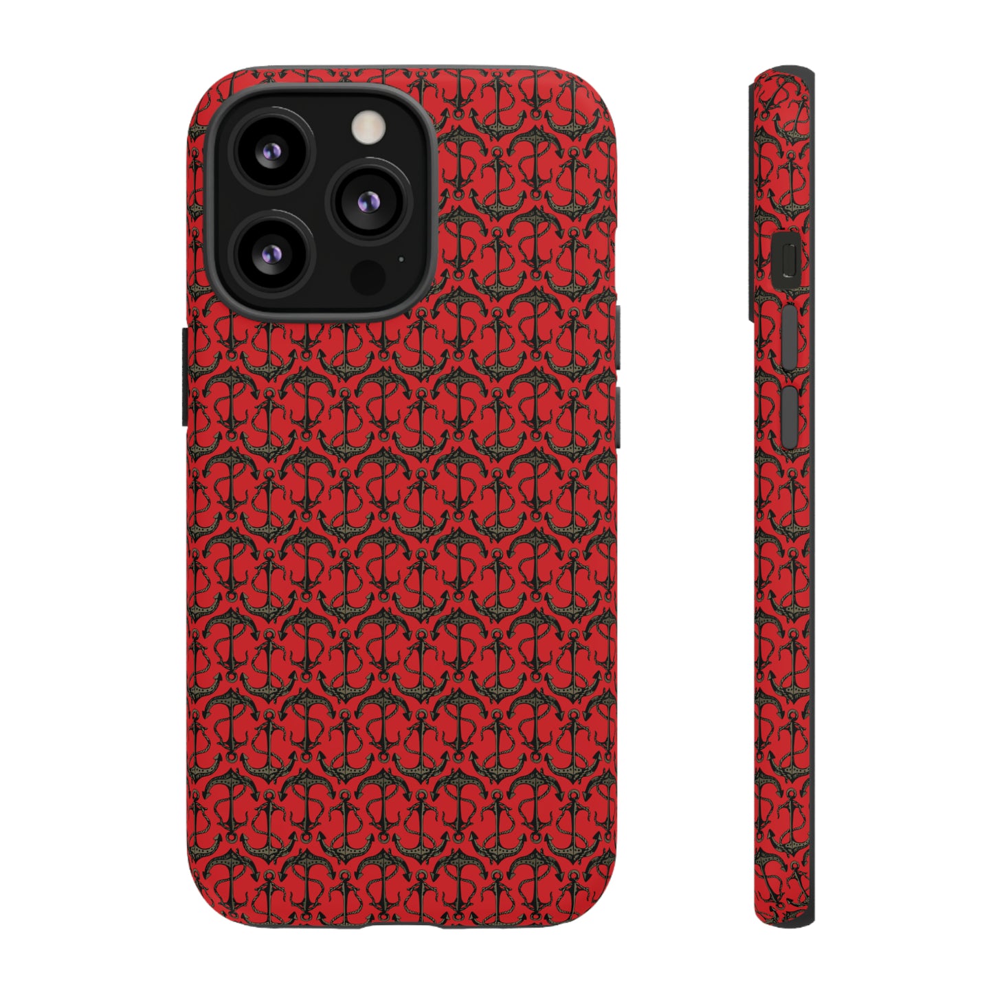 Anchors Away - Black Gray - Scarlet de0000 - Tough Cases