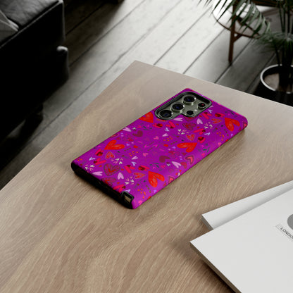 Heart Doodles - Deep Magenta B805AE - Tough Cases