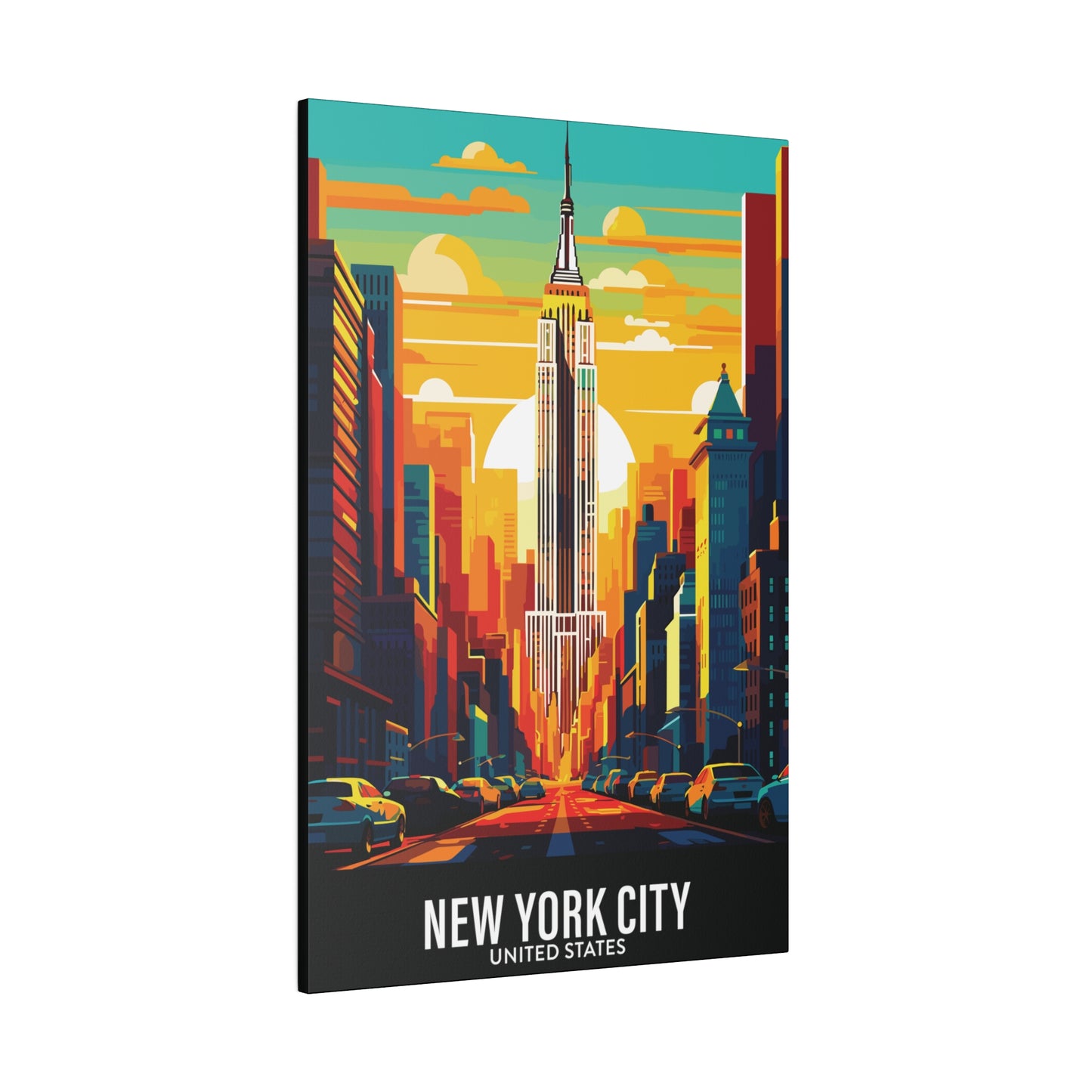 New York City - United States - Black 000000 - Matte Canvas, Stretched, 0.75"