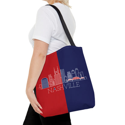 Nashville - Red White and Blue City series - Logo - Tote Bag