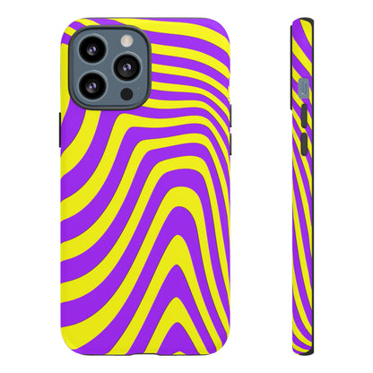 Retro wavy - yellow and purple - Tough Cases