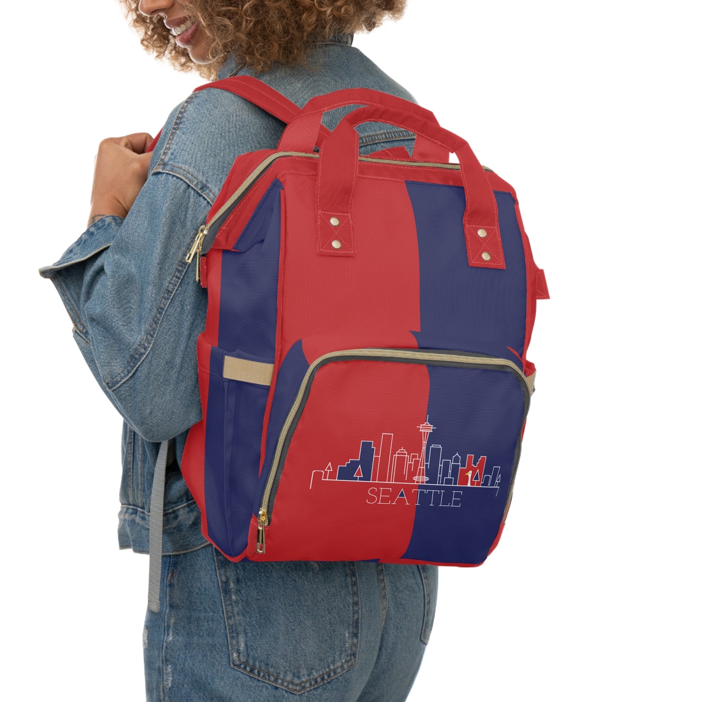Seattle - Red White and Blue City series - Multifunctional Diaper Backpack