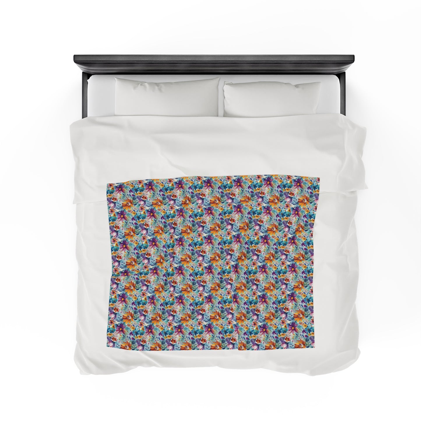 Wild Flowers - AI Generated - Velveteen Plush Blanket