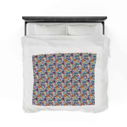 Wild Flowers - AI Generated - Velveteen Plush Blanket