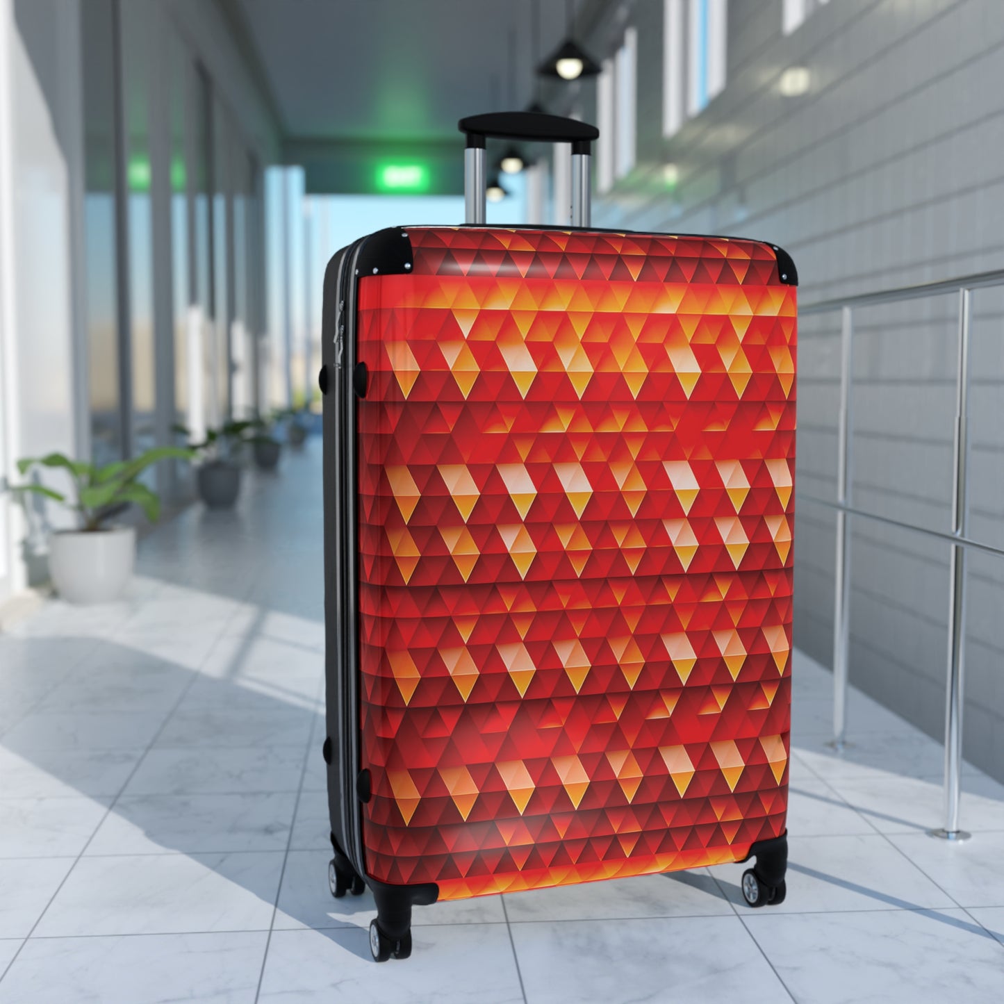 Geometric Flame - Red Triangles - Suitcase