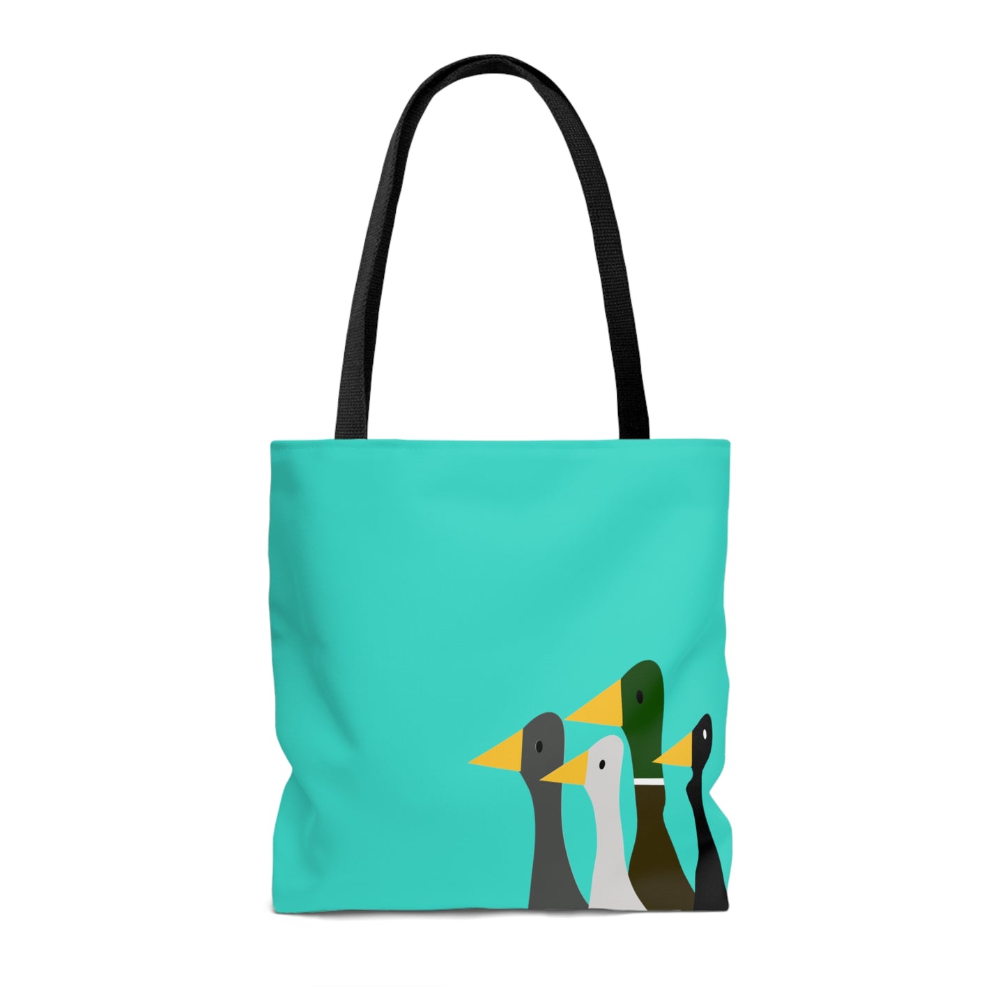 Nifty Ducks Co. Logo2 - Turquoise 40E0D0 - Tote Bag