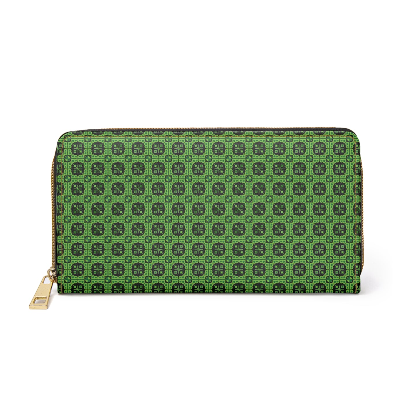 Letter Art - B - Green - Black 000000 - Zipper Wallet