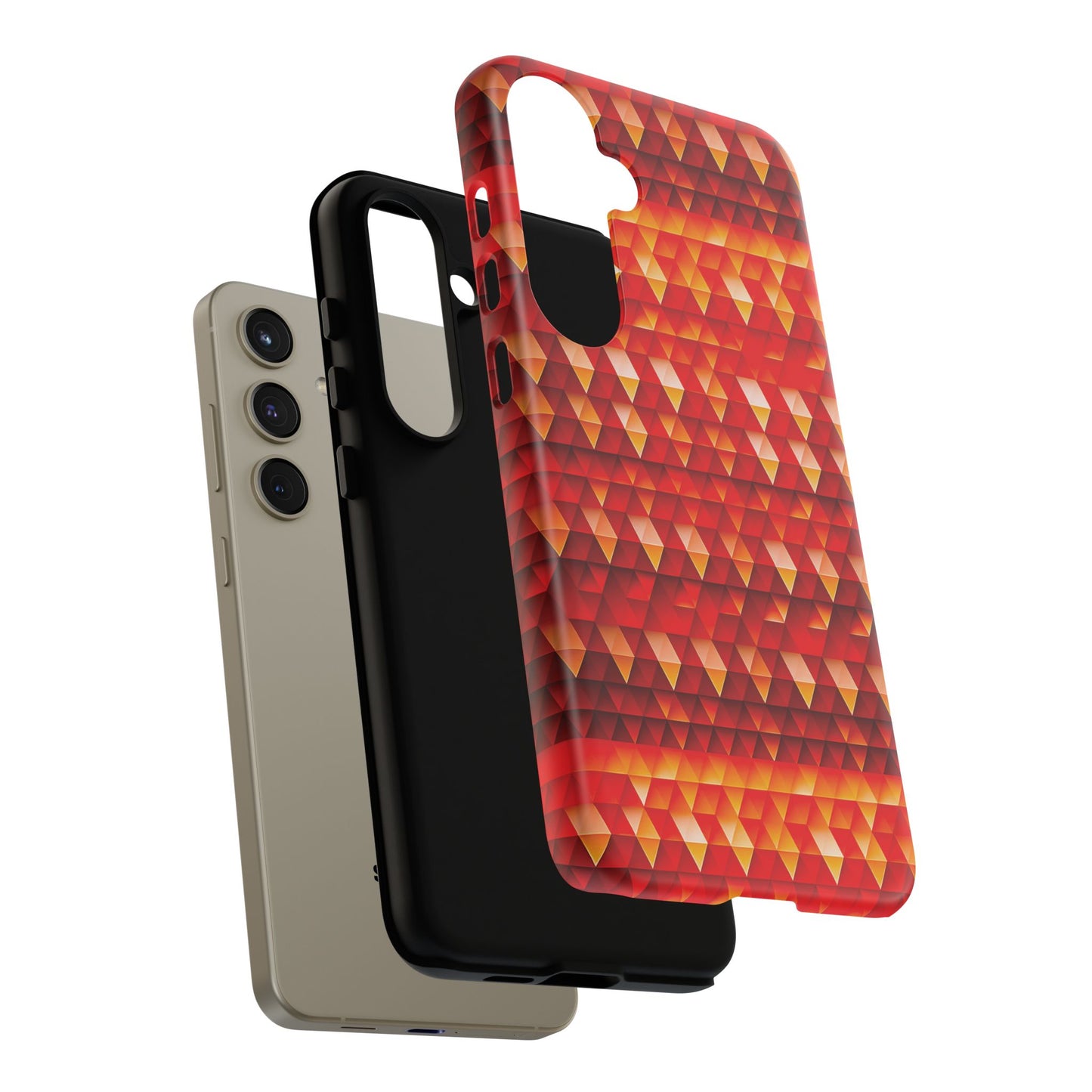 Geometric Flame - Red Triangles - Boston University Red d00000 - Tough Cases