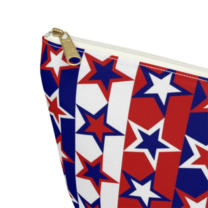 Red White and Blue Stars - Stripes - Accessory Pouch w T-bottom