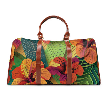 Hibiscus4 - Waterproof Travel Bag