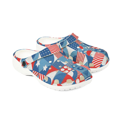 Red White and Blue Bold Pattern - Oil Paint Texture - EVA Foam Rubber Shoes