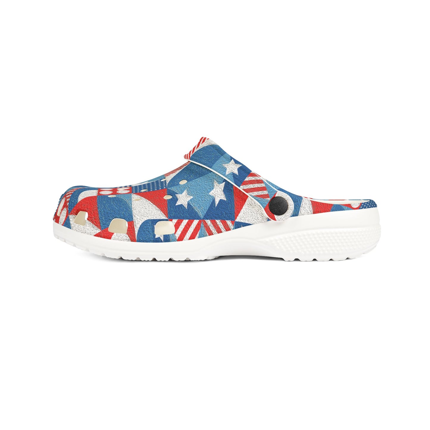 Red White and Blue Bold Pattern - Oil Paint Texture - EVA Foam Rubber Shoes