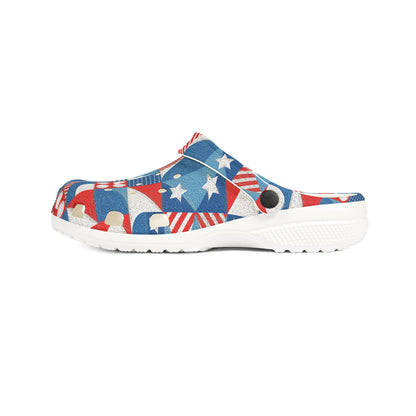 Red White and Blue Bold Pattern - Oil Paint Texture - EVA Foam Rubber Shoes