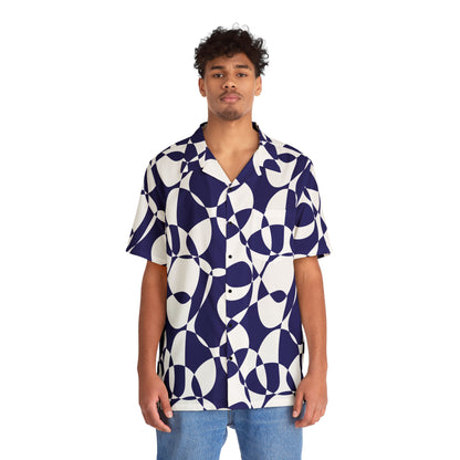 Sapphire Swirl - White - Men's Hawaiian Shirt