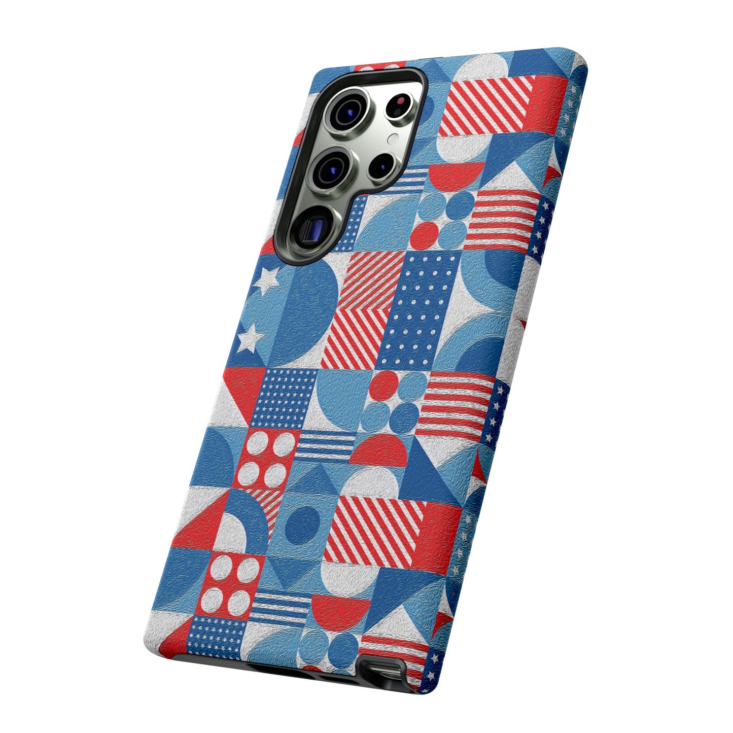 Red White and Blue Bold Pattern - BIG - Oil Paint Texture - Tough Cases