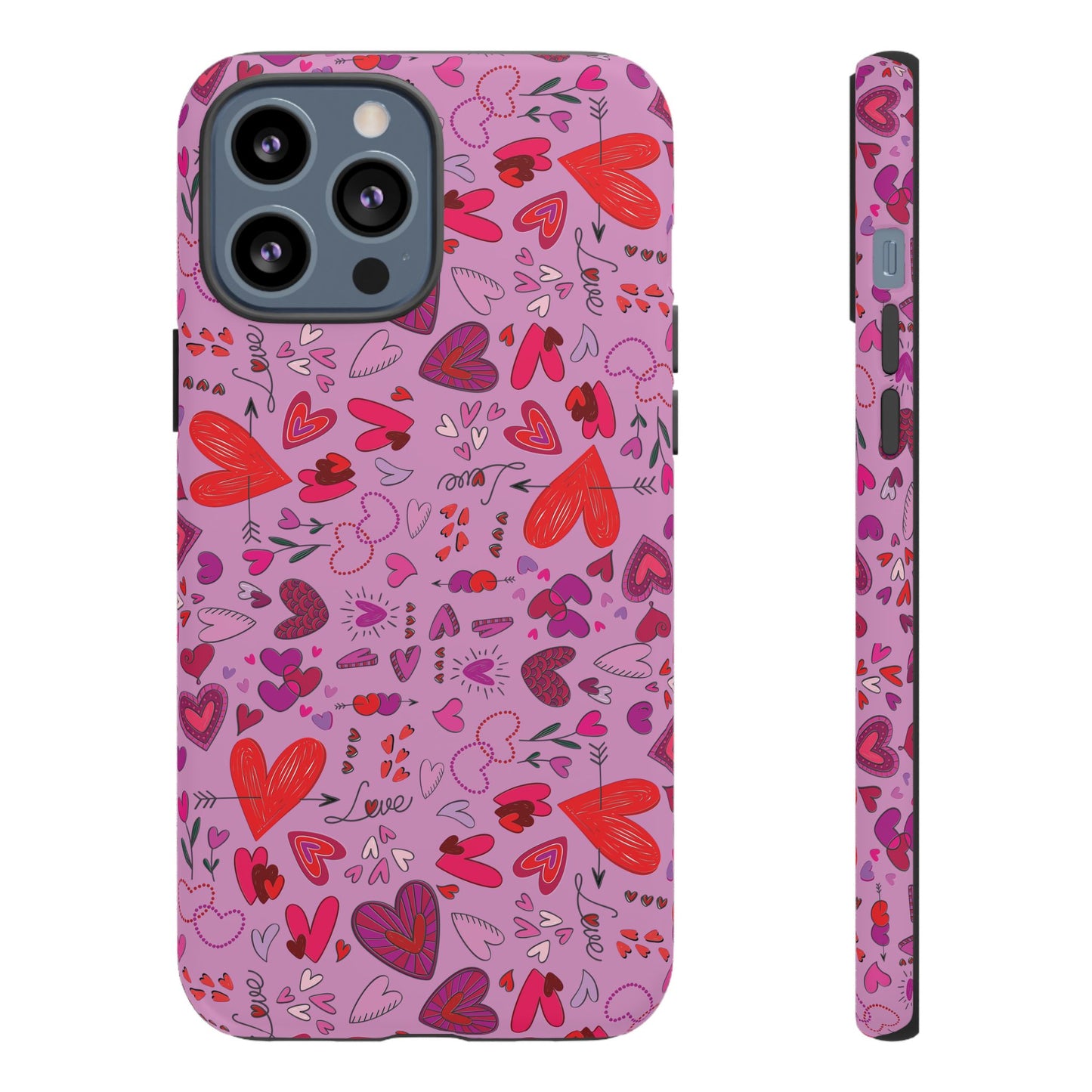 Heart Doodles - Fuschia Pink ff8eff - Tough Cases