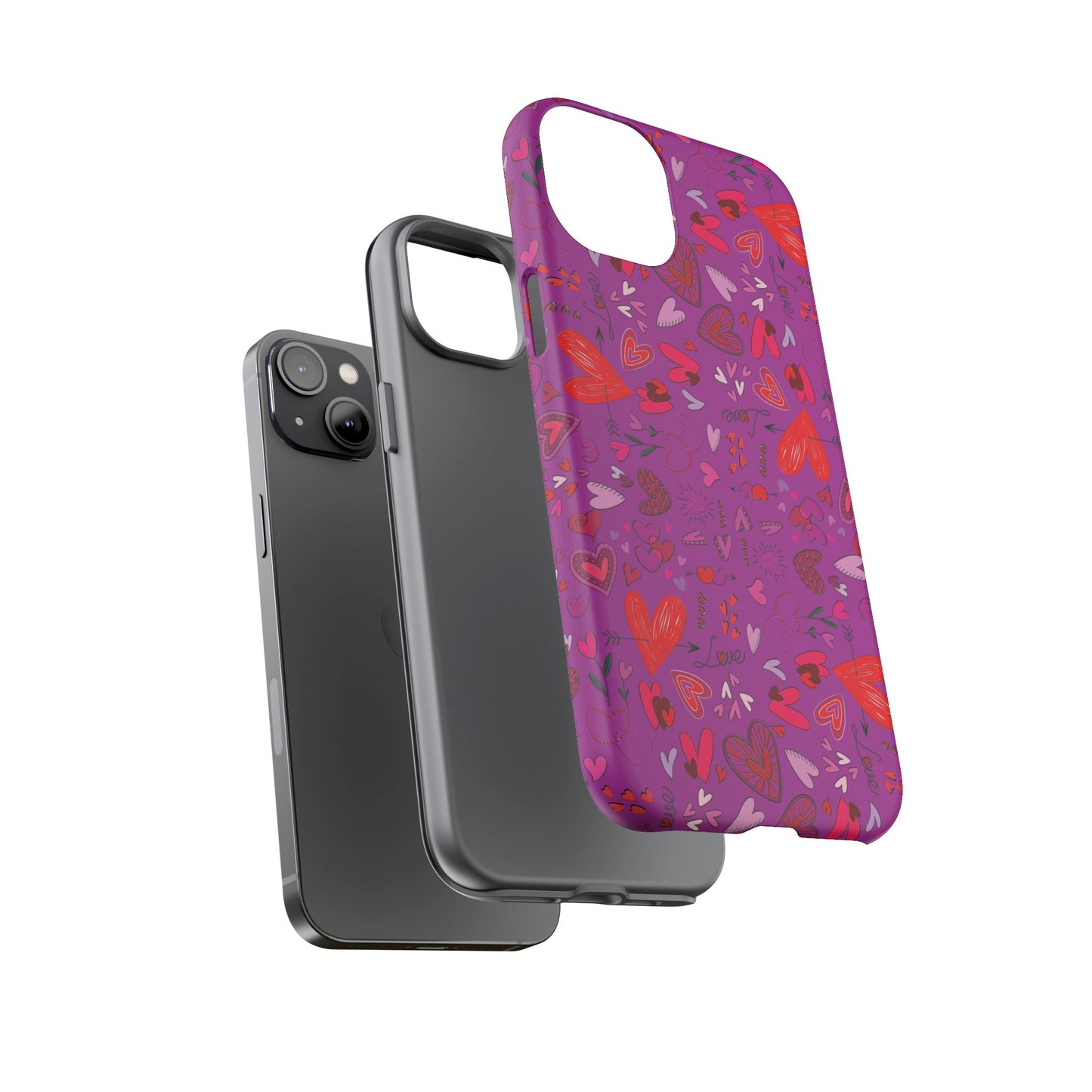 Heart Doodles - Deep Magenta B805AE - Tough Cases