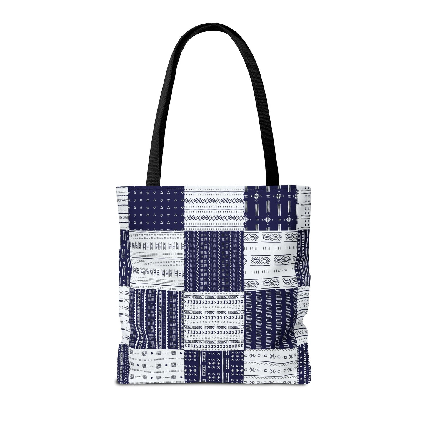 Mud Cloth Pattern - Blue White - Tote Bag