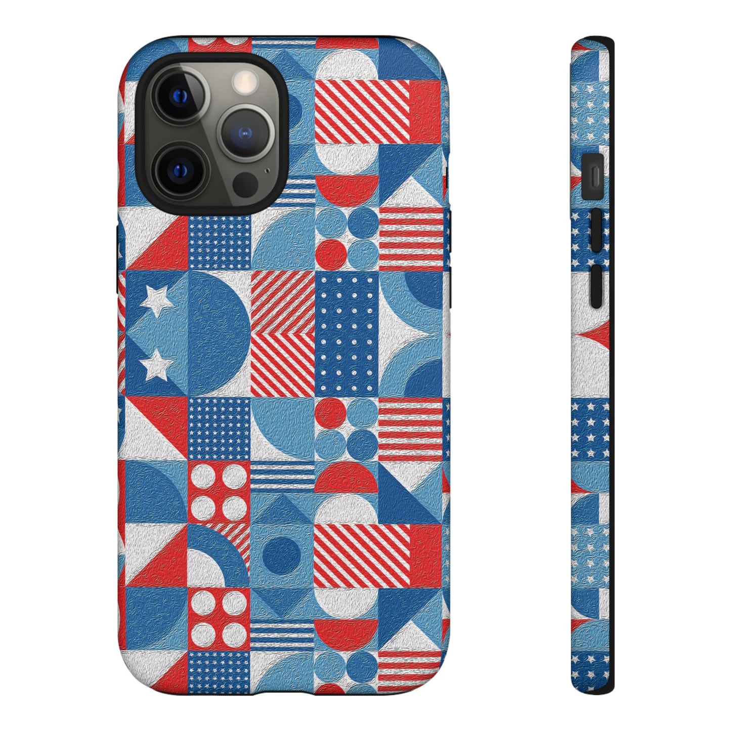 Red White and Blue Bold Pattern - BIG - Oil Paint Texture - Tough Cases