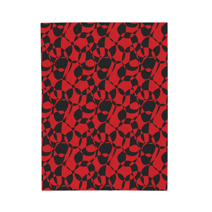 Scarlet Symphony - Black - Velveteen Plush Blanket